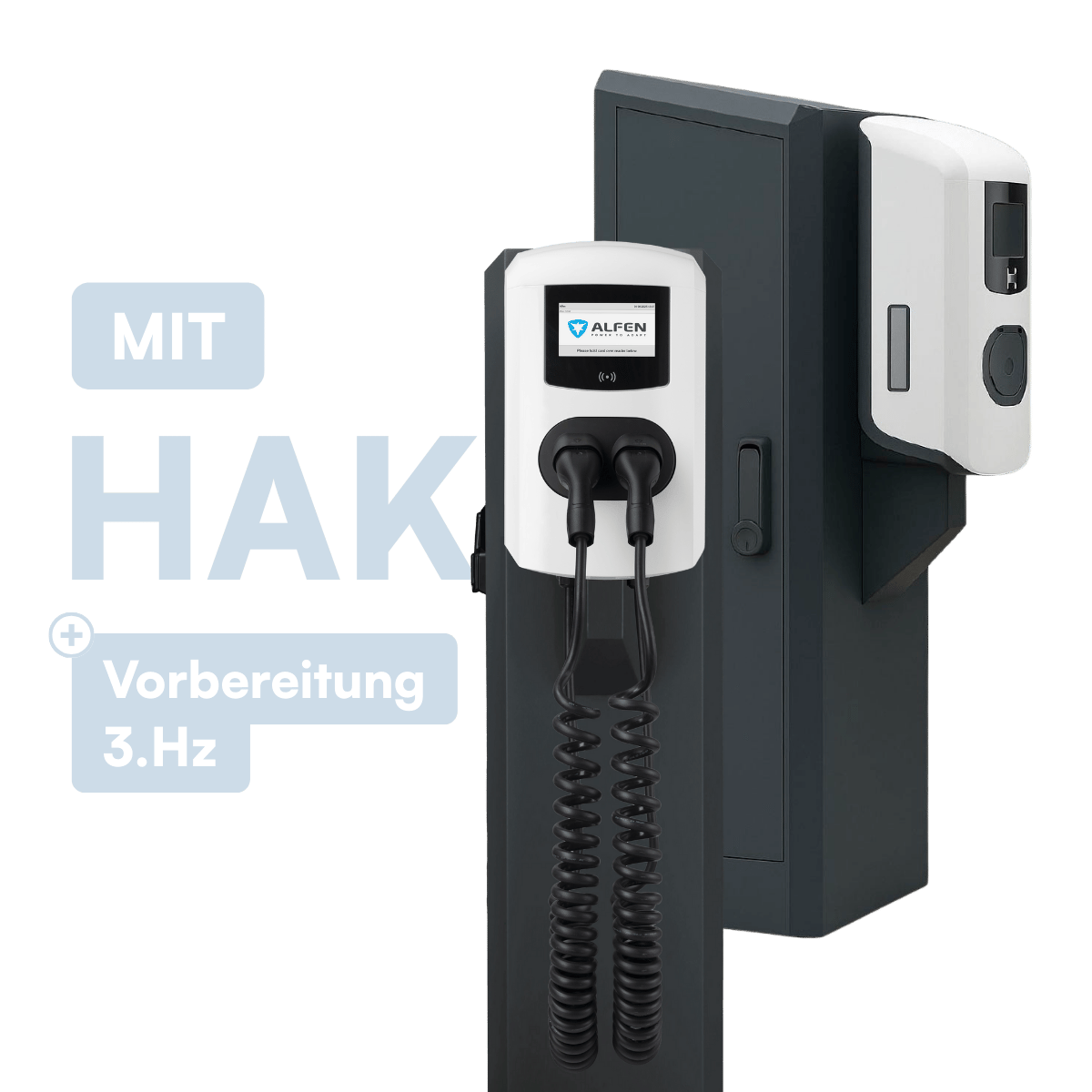 Alfen Eve Double Plus Public AC-Ladesäule mit HAK (3.Hz) (bis 22 kW, Eichrecht) - Nachfolger PG-line