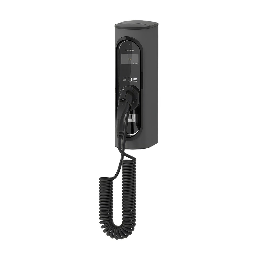 Technagon TEW3 AC-Wallbox (eichrechtskonform, bis 22 kW, Mobilfunk) mit Typ 2-Spiral-Ladekabel