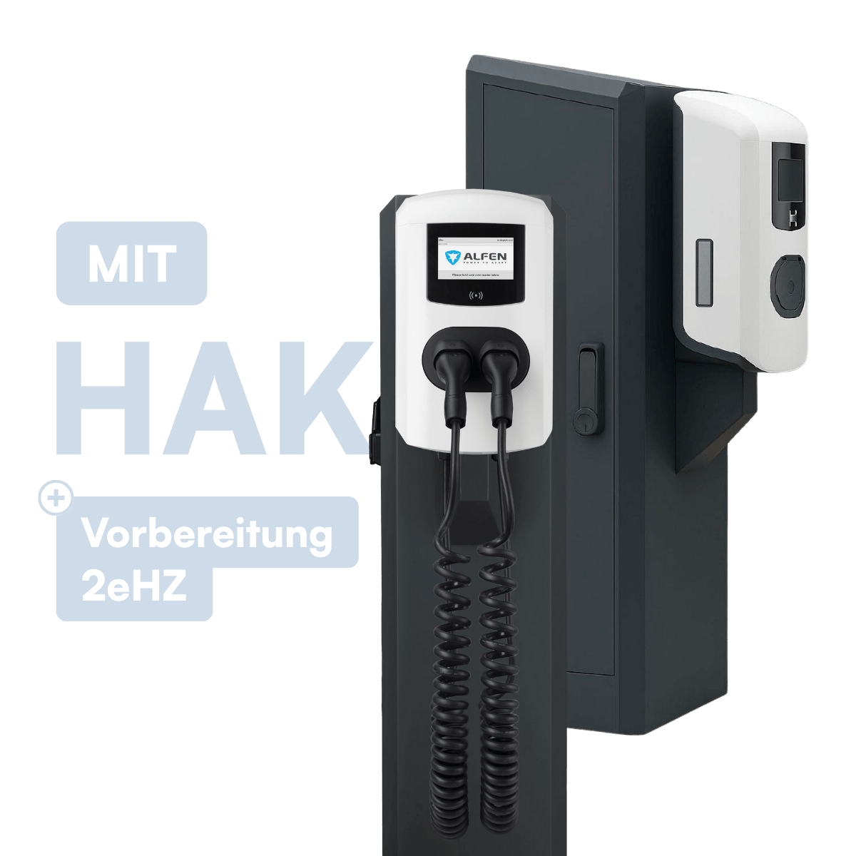 Alfen Eve Double Plus Public AC-Ladesäule mit HAK (2eHz) (bis 22 kW, Eichrecht) - Nachfolger PG-line