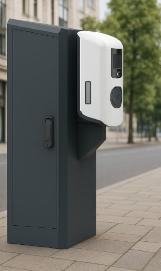 Alfen Eve Double Plus Public AC-Ladesäule mit HAK (2eHz) (bis 22 kW, Eichrecht) - Nachfolger PG-line