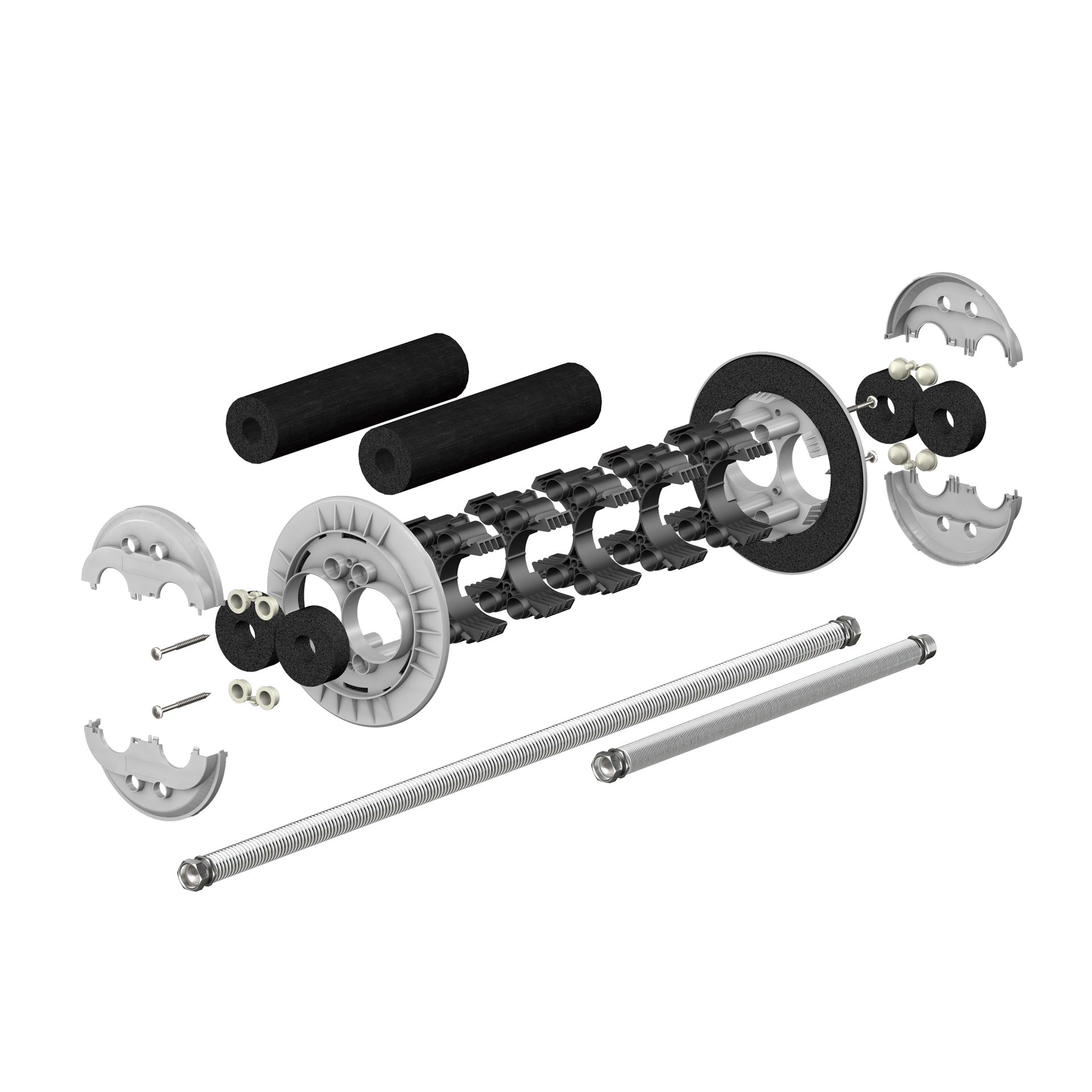 Doymafix Connect HP/O - Oberirdische Wanddurchführung für Wärmepumpen (inkl. anschlussf. Edelstahlwellschläuchen)