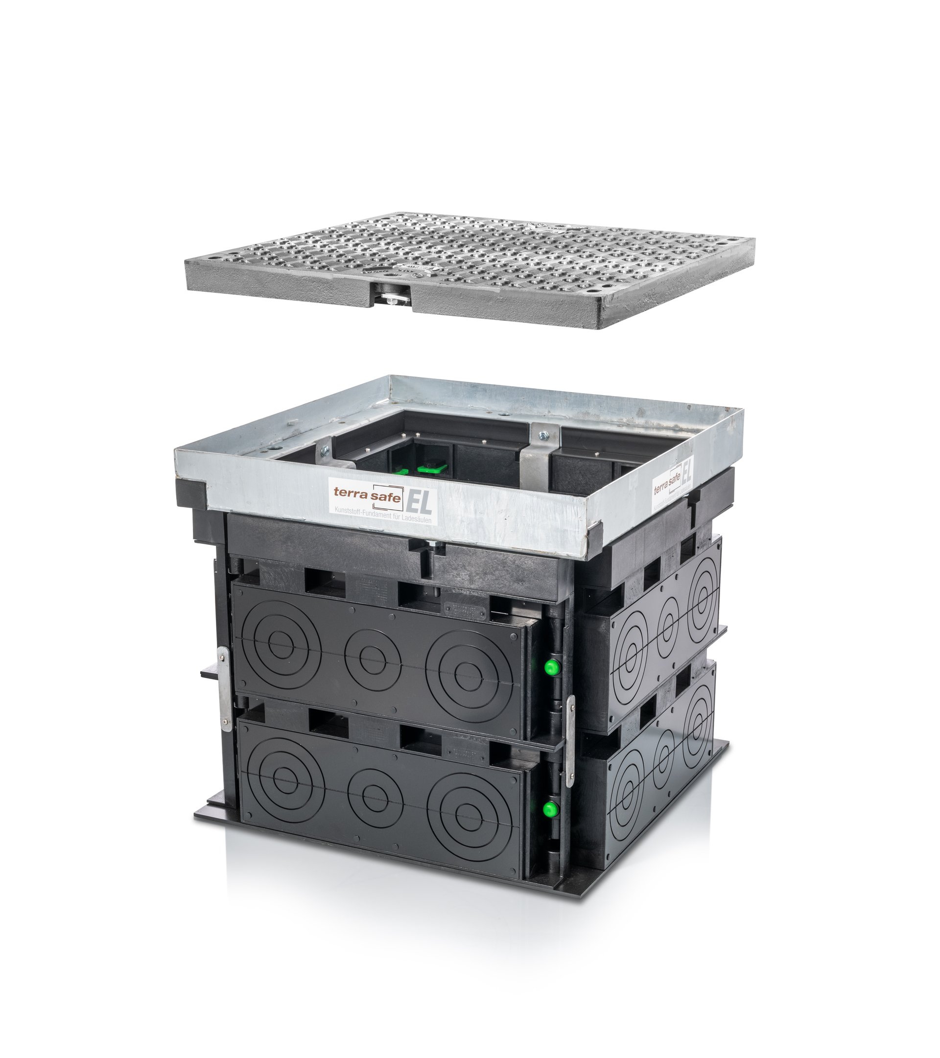 Kettner TERRASAFE-EL 530x530 Kunststofffundament für Ladesäulen (mit Abdeckung)