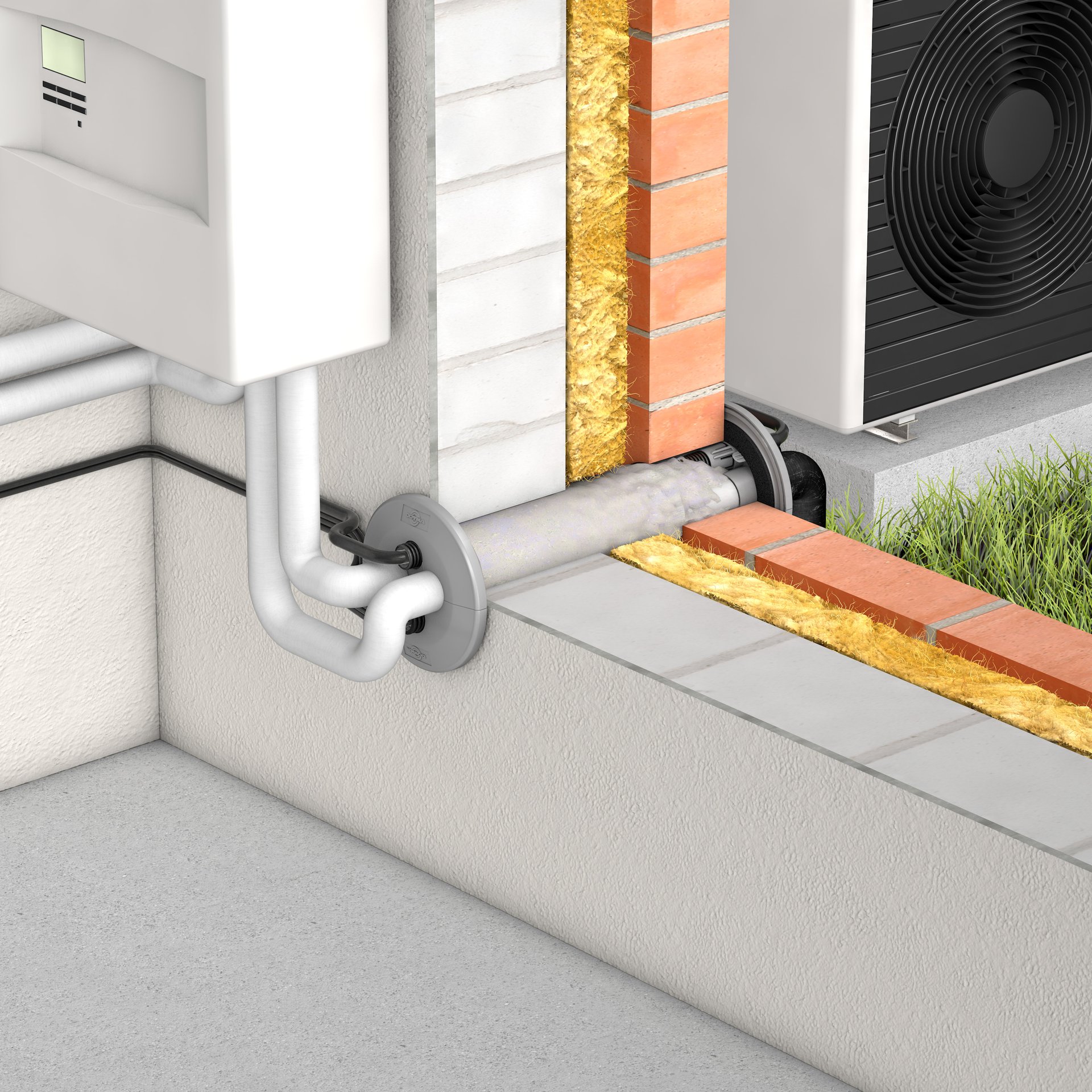 Doymafix HP/O-S Oberirdische Wanddurchführung für Wärmepumpen