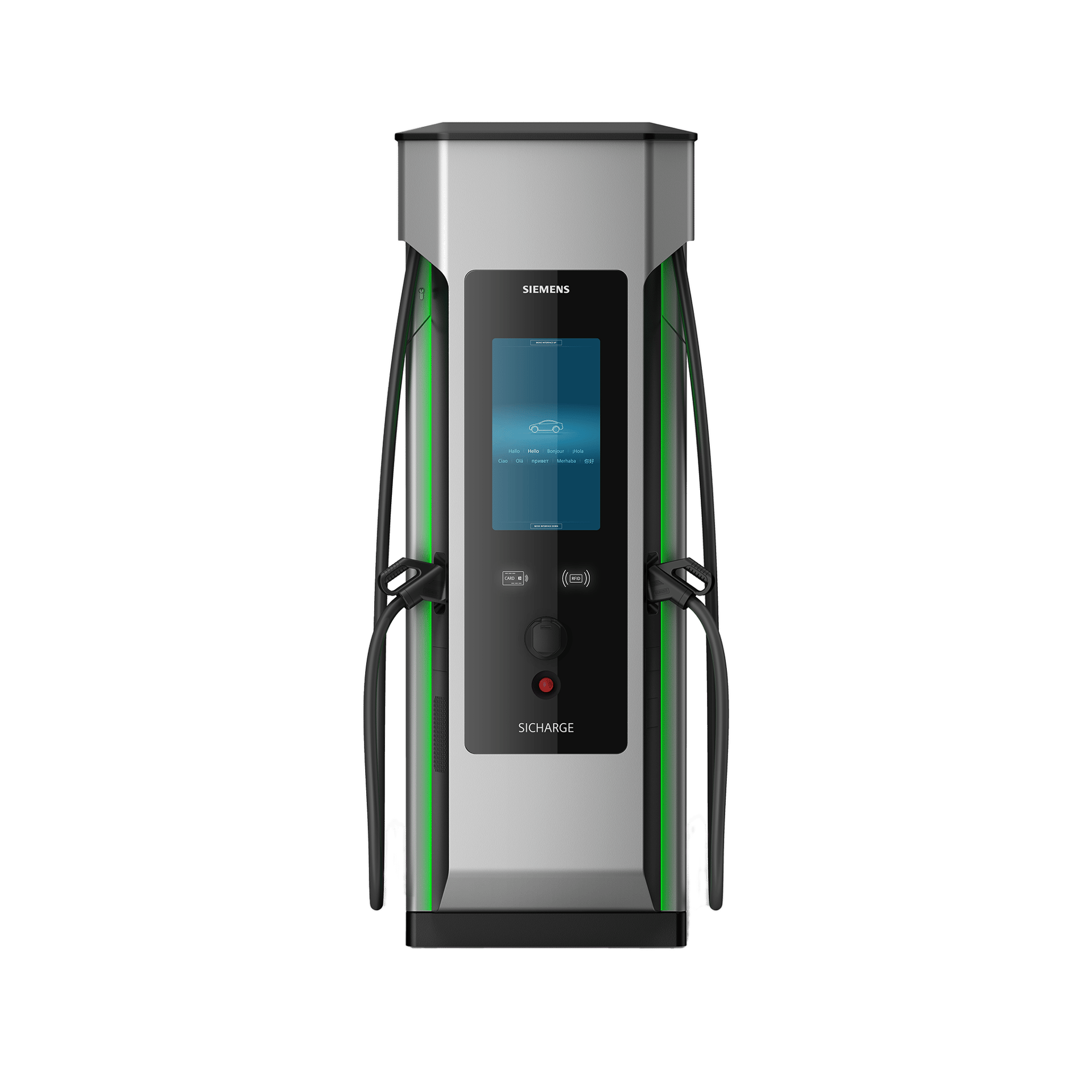 Siemens SICHARGE D DC-Ladesäule mit 2 CCS-Steckern (bis 400 kW, Eichrecht, individuelle Varianten)