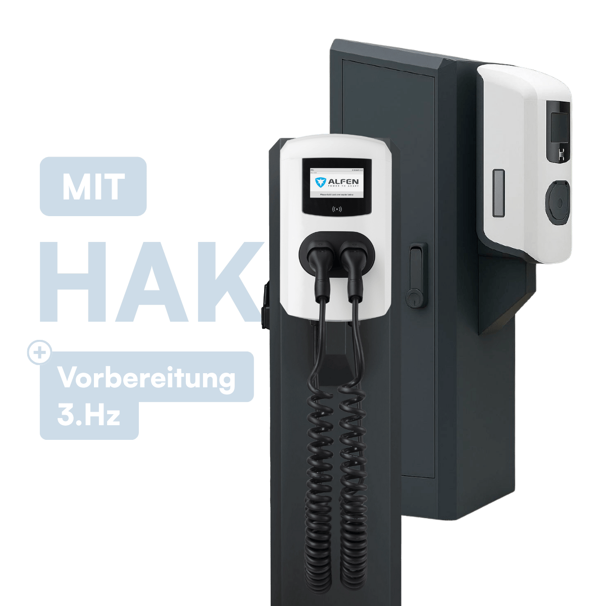Alfen Eve Double Plus Public AC-Ladesäule mit HAK (3.Hz) (bis 22 kW, Eichrecht) - Nachfolger PG-line