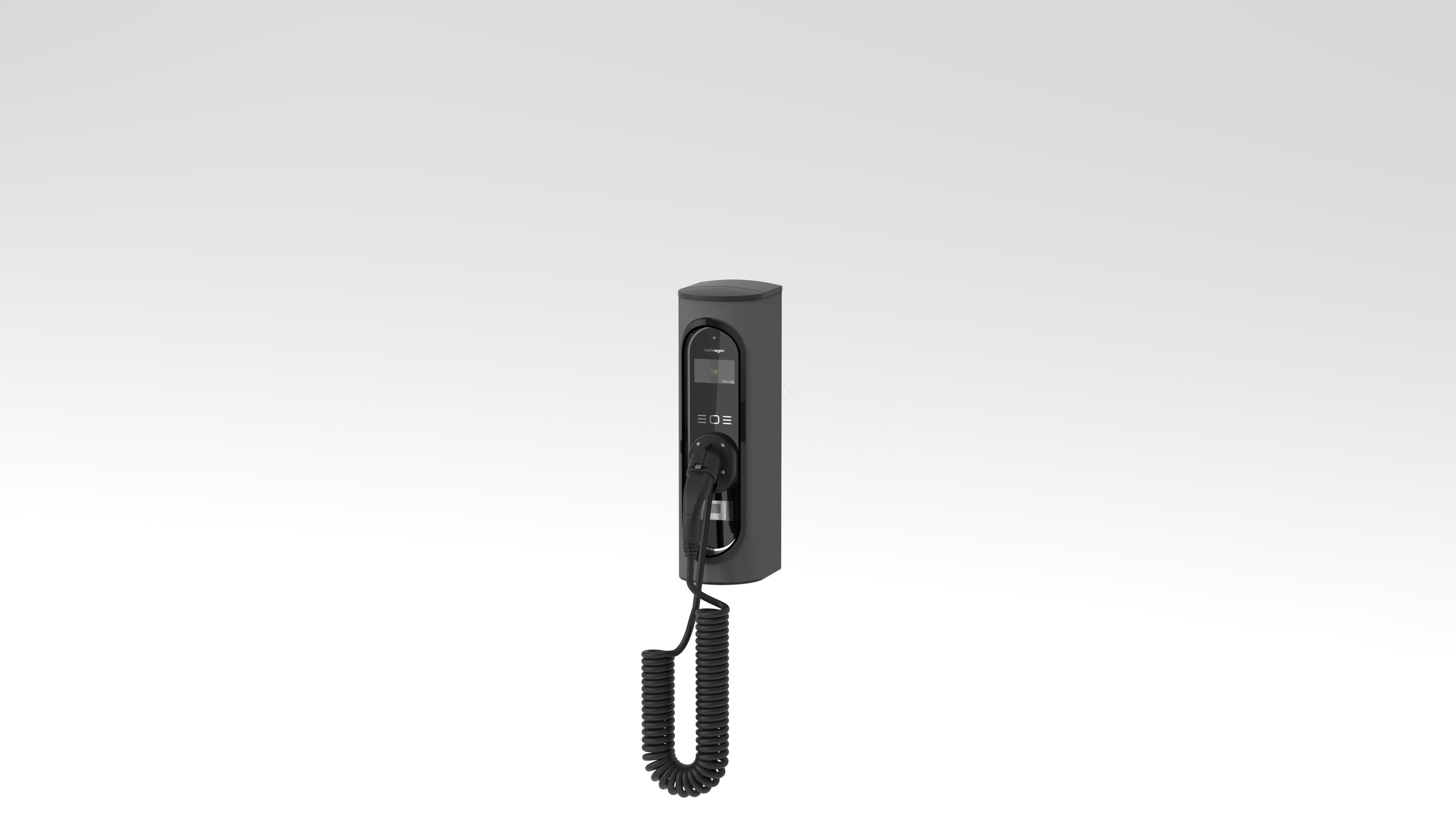 Technagon TEW3 AC-Wallbox (eichrechtskonform, bis 22 kW) mit Typ 2-Spiral-Ladekabel