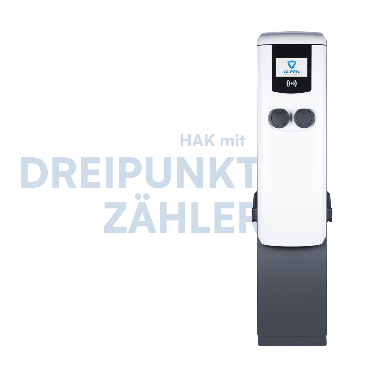 Alfen Eve Double PG-Line DE AC-Ladesäule mit Hausanschlusskasten mit 2 Typ 2-Steckdosen (bis 22 kW, Eichrecht) 