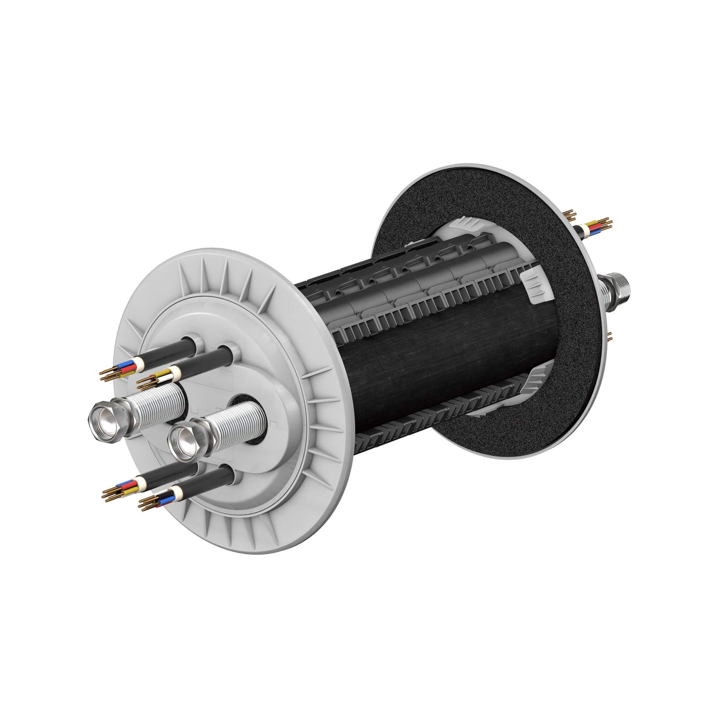 Doymafix Connect HP/O - Oberirdische Wanddurchführung für Wärmepumpen (inkl. anschlussf. Edelstahlwellschläuchen)