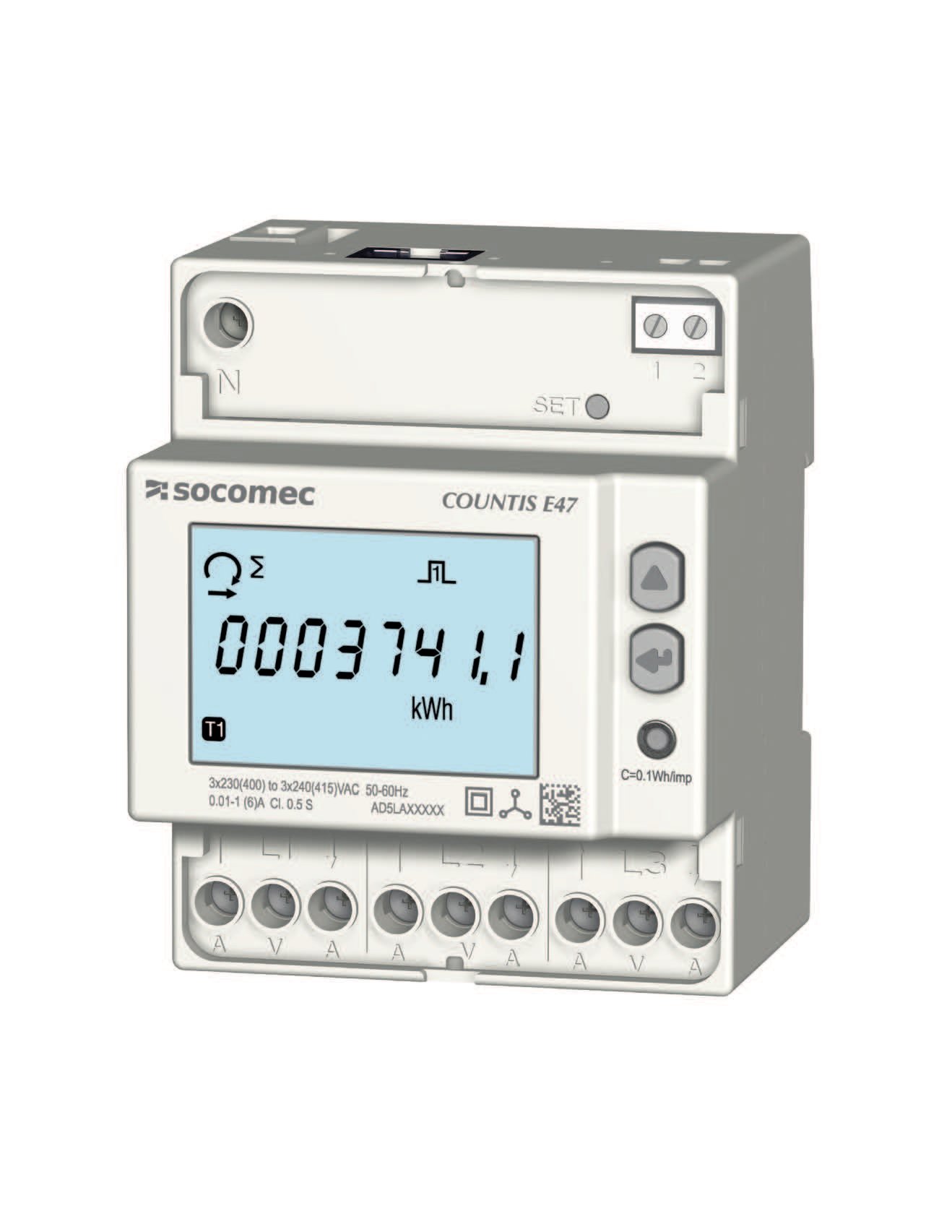 Socomec COUNTIS E47 Wirkenergiezähler Dreiphasig über Stromwandler