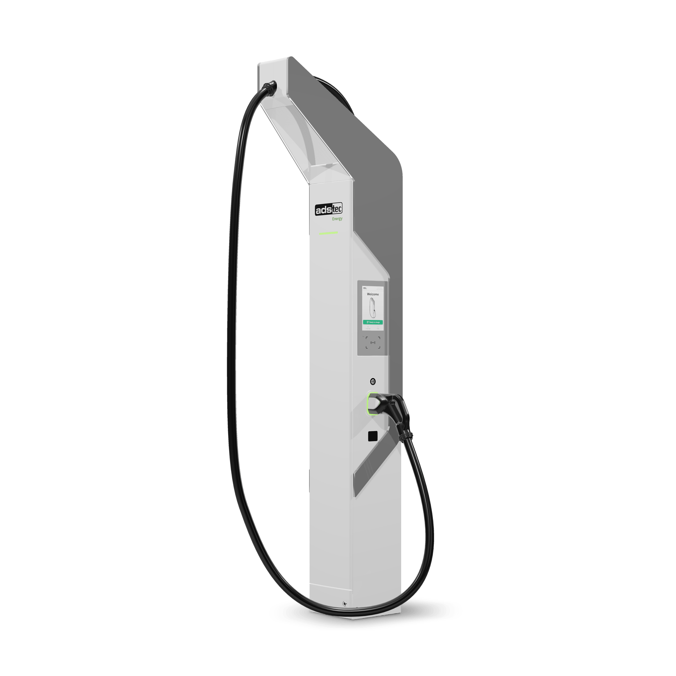 ADS-TEC Energy ChargeBox DC-Ladesäule (bis 320 kW) mit externem Batteriespeicher (140 kWh)