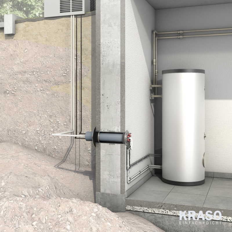 KRASO Einspartenhauseinführung BKP-Wand - für Splitwärmepumpen
