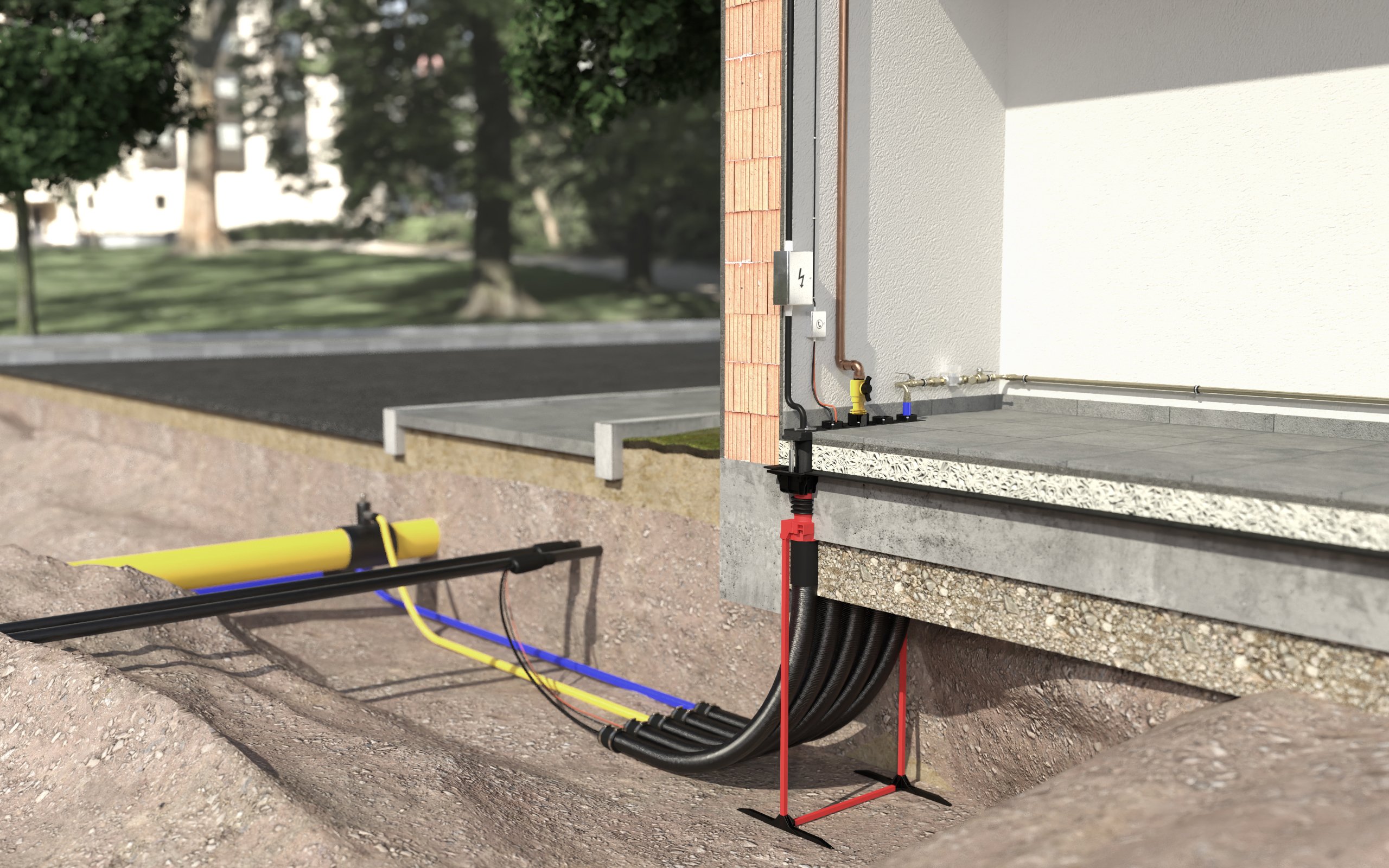 KRASO Fünfspartenhauseinführung BKP BOX für Gebäude ohne Keller