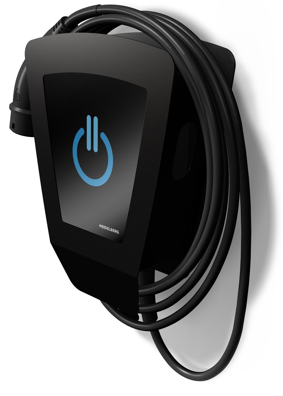 Heidelberg AMPERFIED "Meine Wallbox" BLACK EDITION by energielösung (bis 11 kW) mit Typ 2-Ladekabel