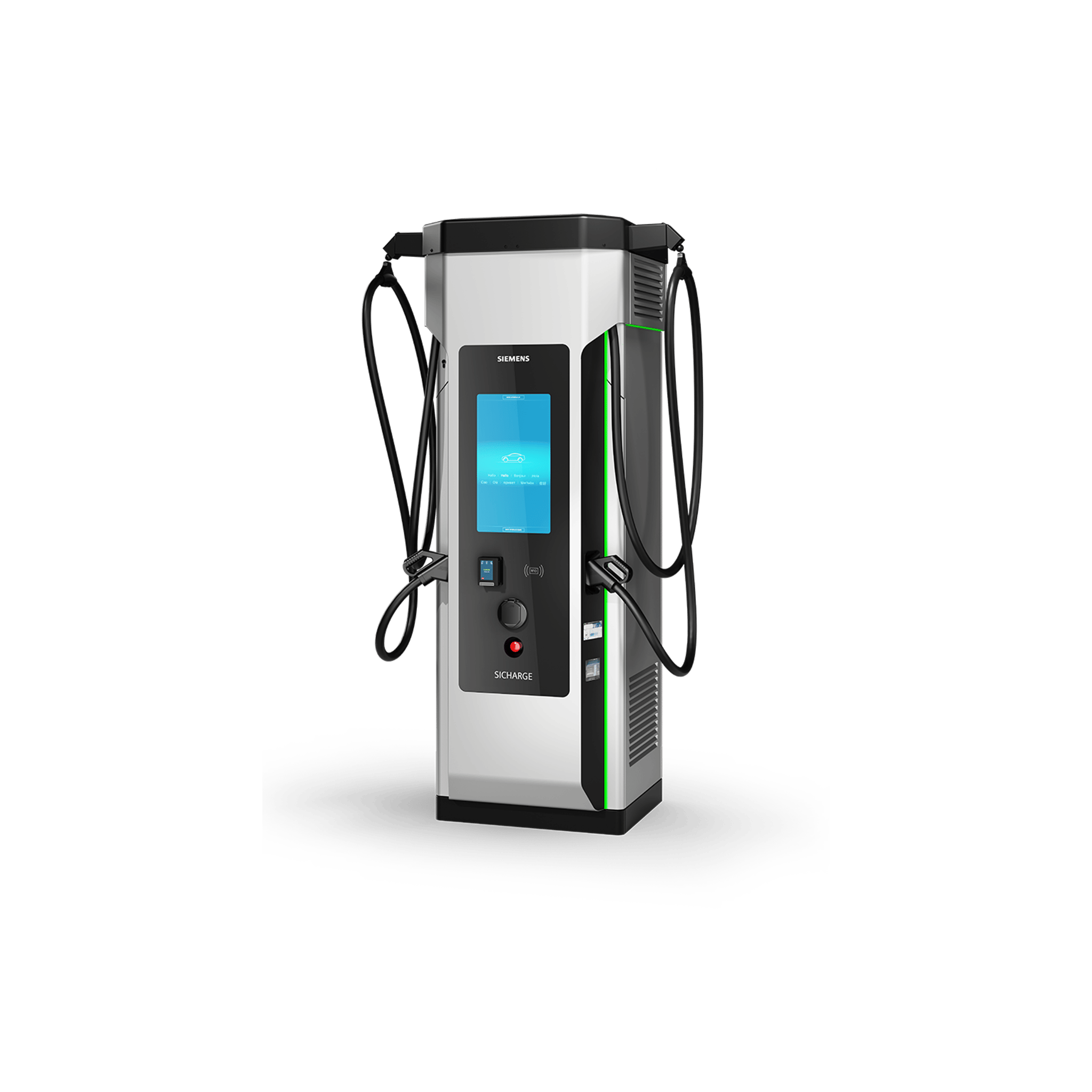 Siemens SICHARGE D DC-Ladesäule mit 2 CCS-Steckern (200 bis 400 kW, Eichrecht, individuelle Varianten)