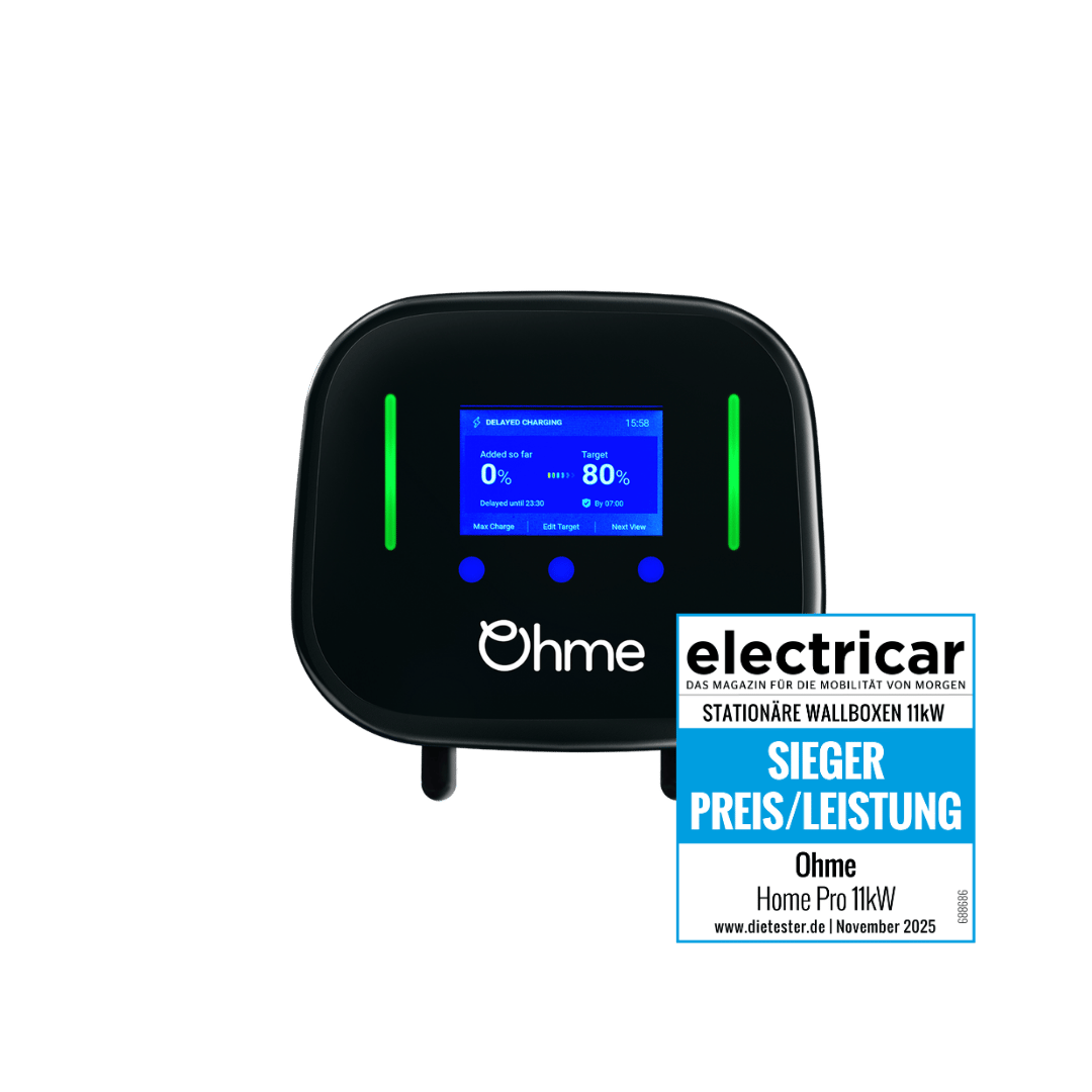Ohme Home Pro MID Wallbox mit Typ 2-Ladekabel (bis 11 kW)