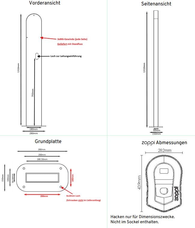 myenergi Standsäule (für 1 oder 2 zappis)