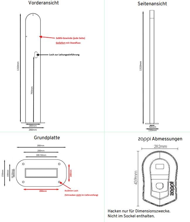 myenergi Standsäule (für 1 oder 2 zappis)