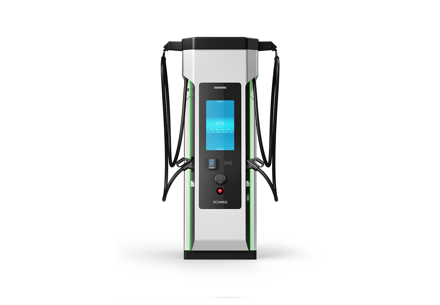 Siemens SICHARGE D DC-Ladesäule mit bis zu 2 CCS-Stecker (bis 300 kW, Eichrecht, individuelle Varianten)
