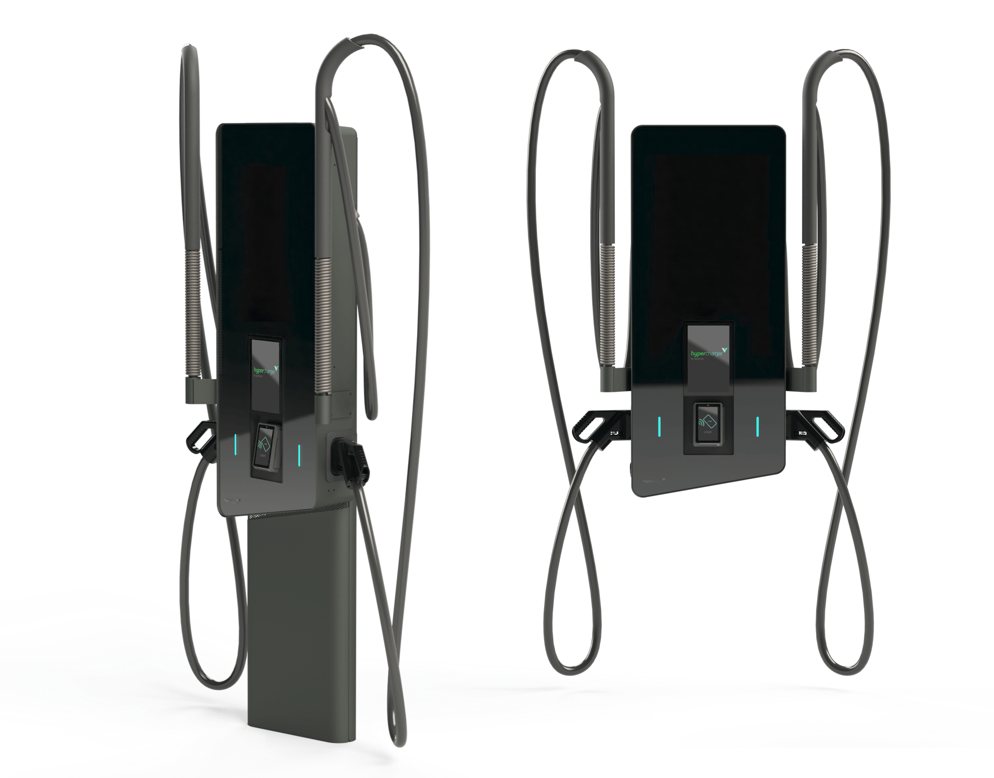 alpitronic hypercharger HYC50 DC-Wallbox mit 2 CCS-Steckern (bis 50 kW, Eichrecht, 2x 4,5 m Kabel + 2x Kabelmanagementsystem)