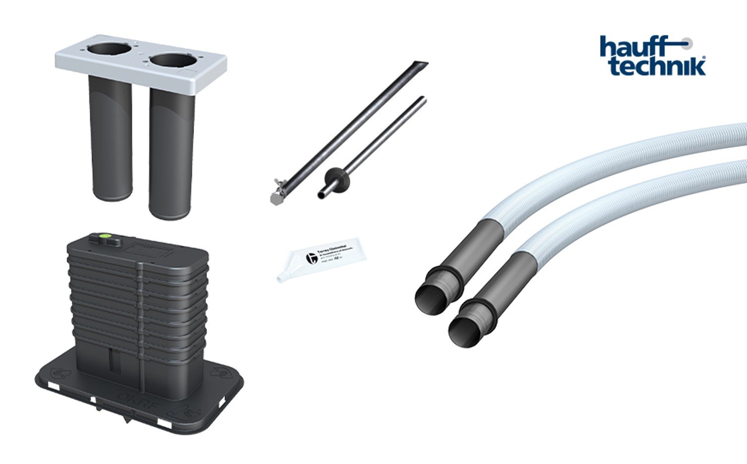 Hauff Zweispartenhauseinführung FUBO-​E-R2 Gebäude ohne Keller