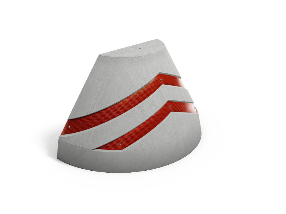 Anfahrschutzpoller Typ I mit Reflexfolie (625 x 1250 x 700 mm)