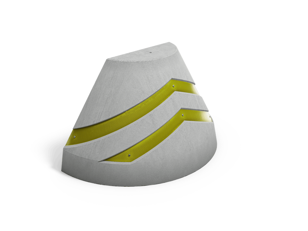 Anfahrschutzpoller Typ I mit Reflexfolie (625 x 1250 x 700 mm)